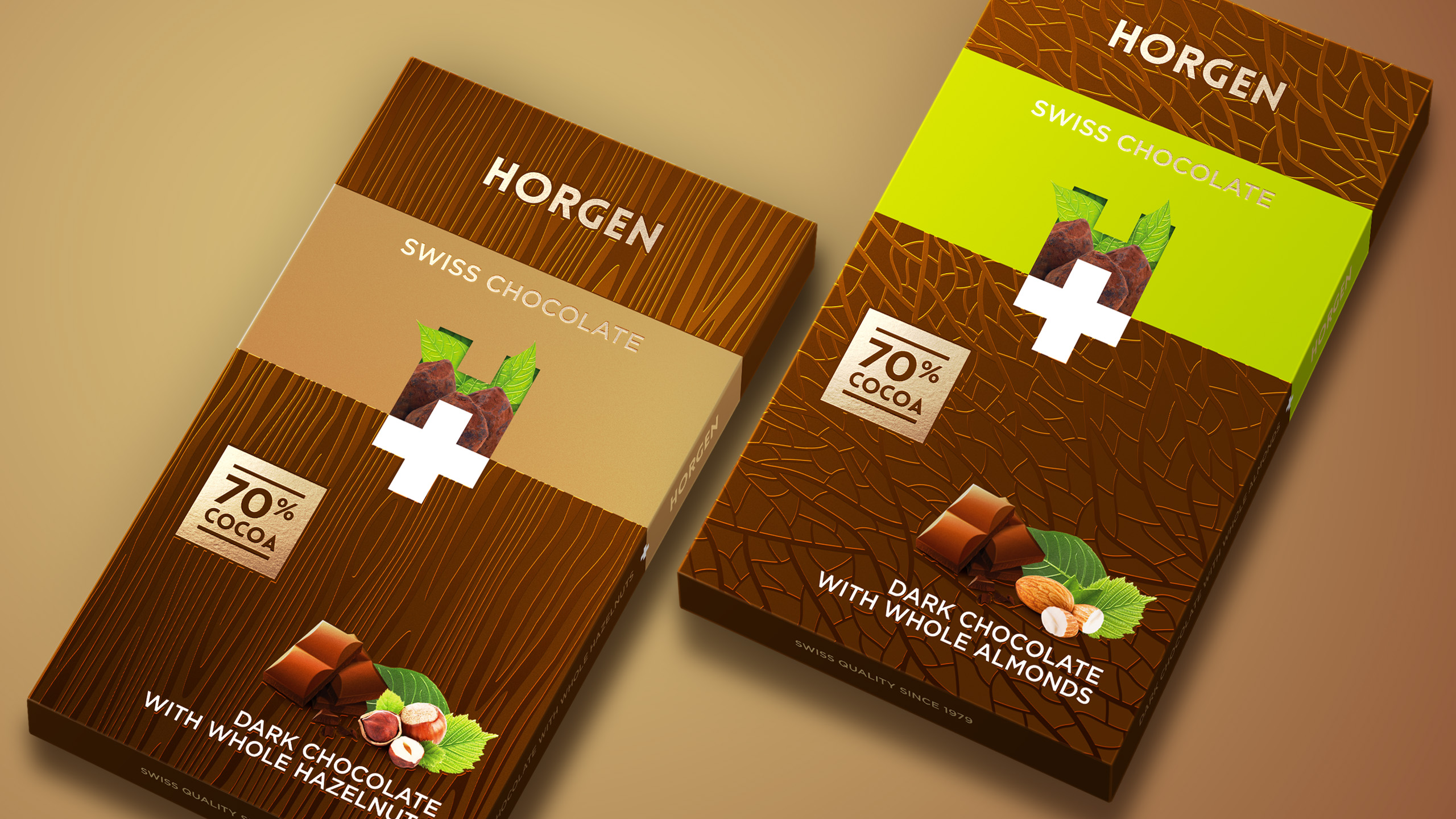 Серия упаковок для швейцарского шоколада Horgen